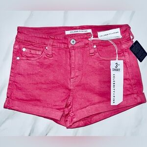 Celebrity Pink Lipstick Cuffed jean shorts sizes in stock 1, 3, 7, 11, 13, or 15